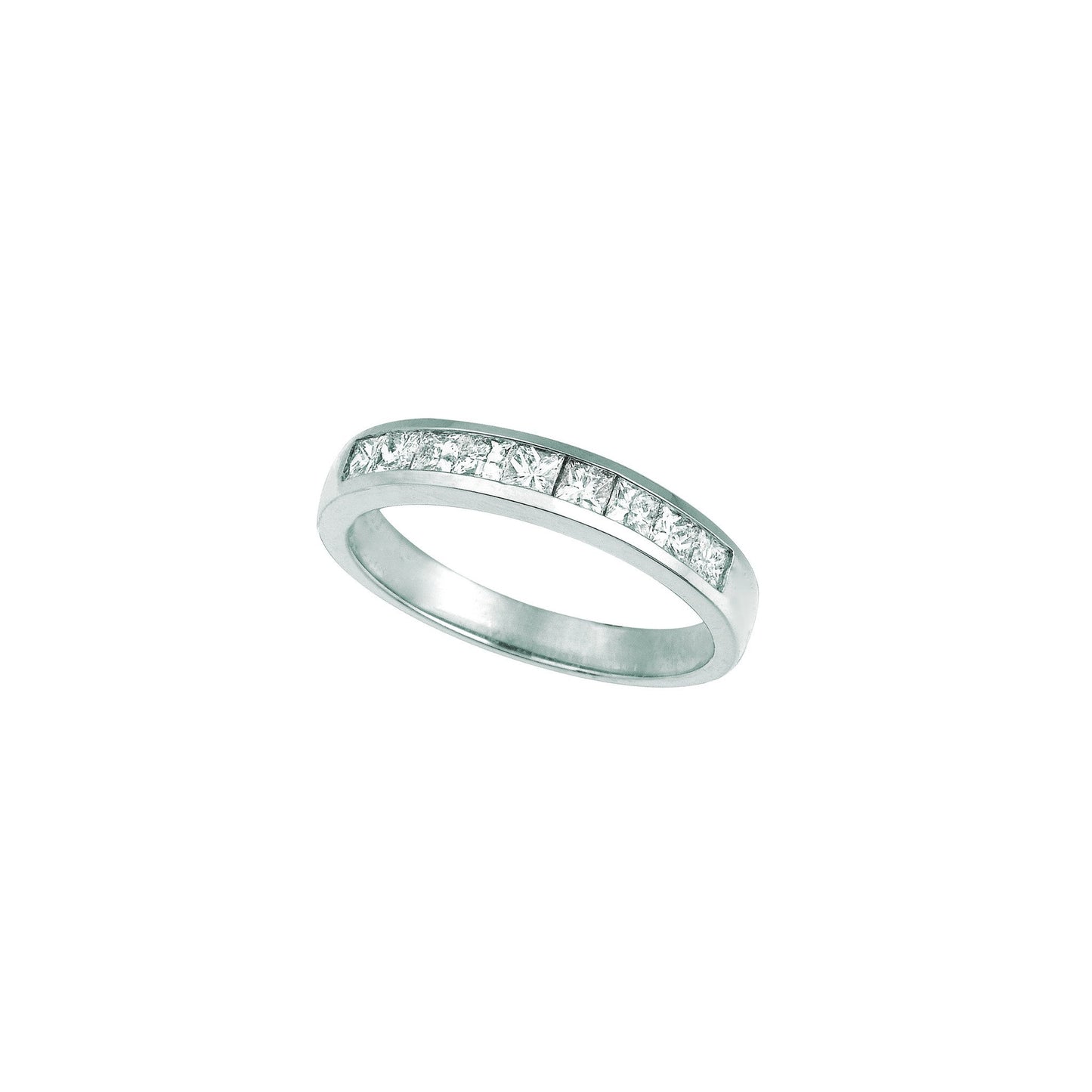 Princess Cut Diamond Eternity Band 0.52 Carats 14K White Eternity Band