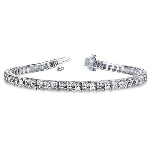 Princess Cut Diamond Tennis Bracelet White Gold Fine Jewelry 10.80 Ct Tennis Bracelet