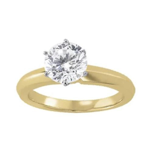 Yellow Princess Cut Sparkling Unique Solitaire White Gold Diamond Anniversary Ring