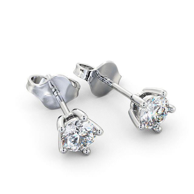 natural round diamond 2ct earring front view