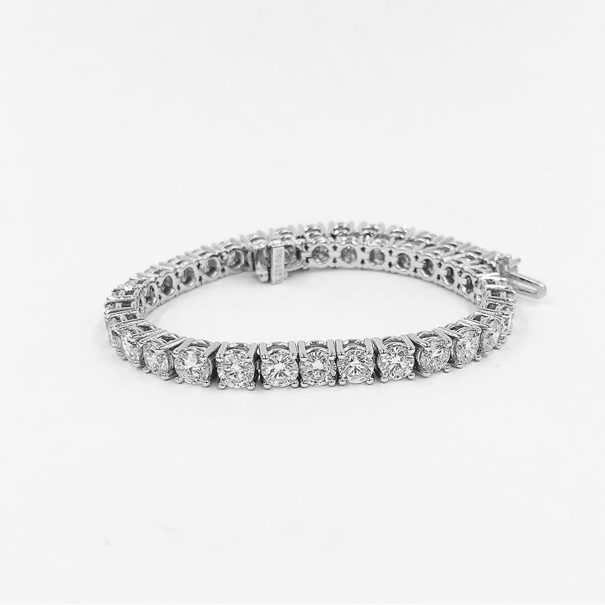 Prong Set 8.00 Carats Round Cut Diamonds Tennis Bracelet White Gold Tennis Bracelet