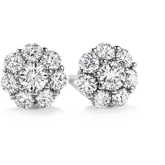 Prong Set Brilliant Cut 4.80 Ct. Diamonds Studs Halo Earrings 14K Wg Studs- Halo