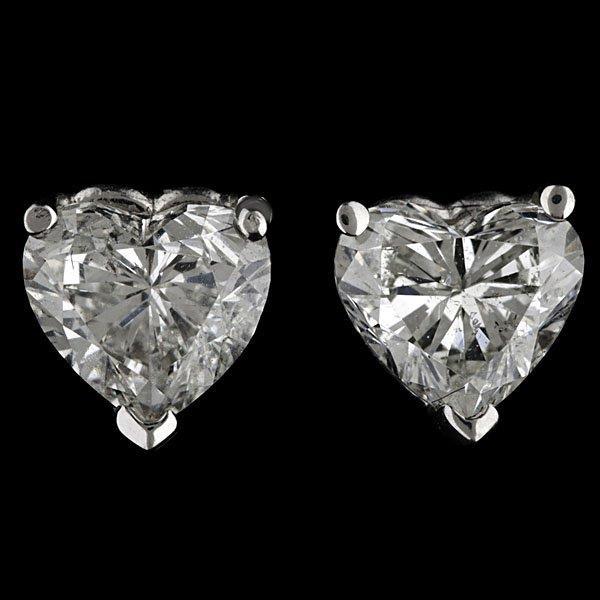 Prong Set Heart Cut Solitaire Diamond Stud Earring Solid Gold Jewelry Stud Earrings