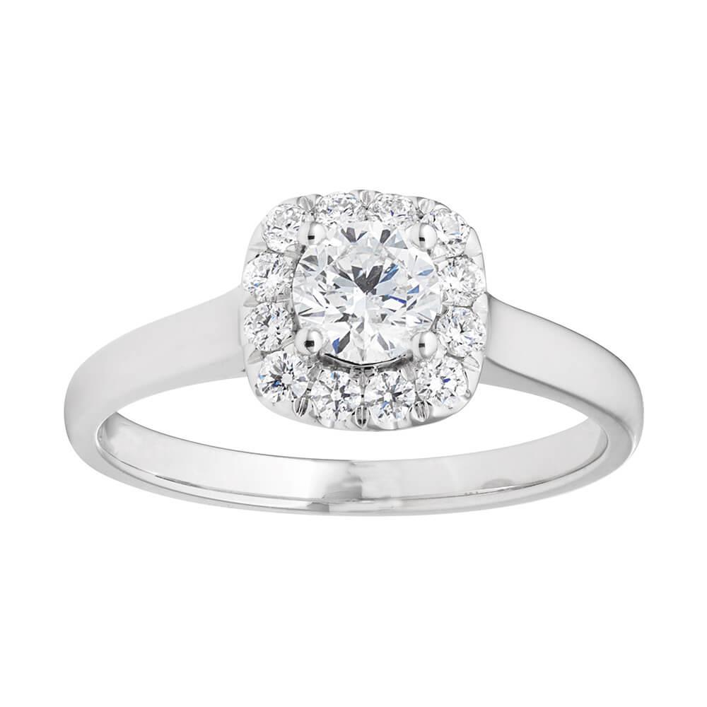 Prong Set Round Brilliant Cut 2.70 Ct Diamonds Halo Engagement Ring White Halo Ring