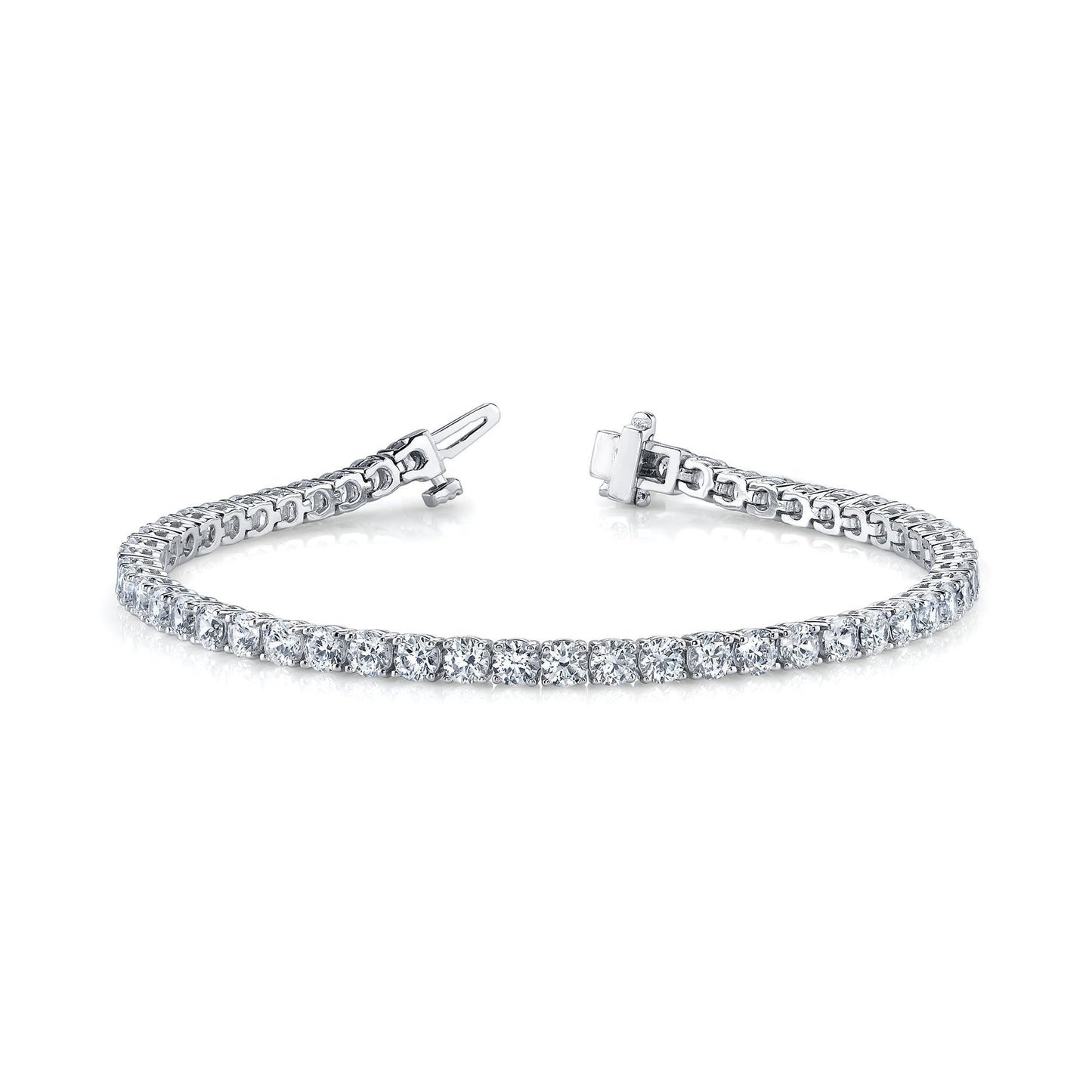 Prong Set Round Cut 7.50 Carats Diamonds Tennis Bracelet Wg 10K Tennis Bracelet