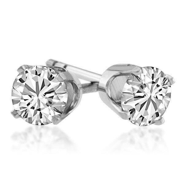 Prong Set Round CutPrincess Cut White Elegant Woman's Stud Earrings