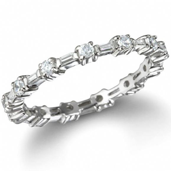 Prong Set Round Diamond Eternity Wedding Band White Gold 14K 3.5 Ct. Eternity Band