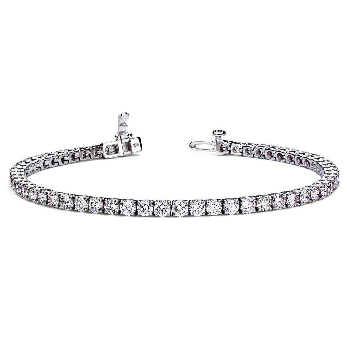 Prong Set Round Diamond Tennis Bracelet Gold White Gorgeous 10 Carat Tennis Bracelet