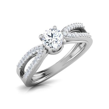 Prong Set Lady’s Brilliant Engagement White Gold Diamond Solitaire Ring with Accents