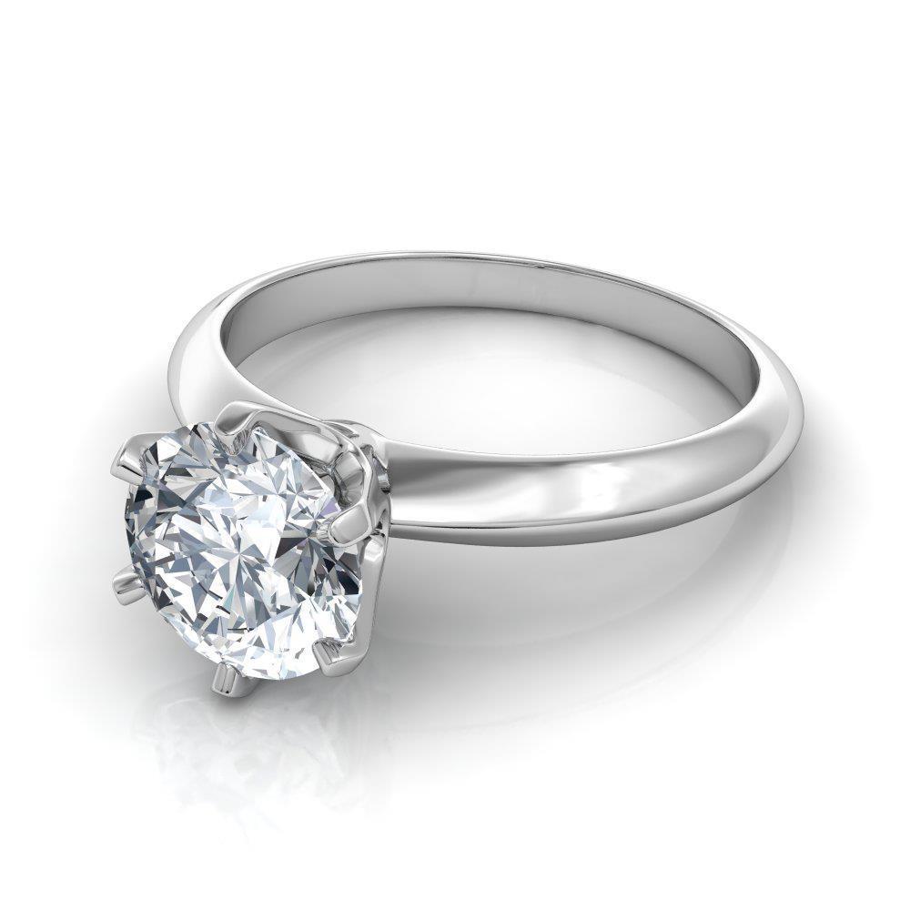 Prong Set New High Quality Wedding Solitaire White Gold Diamond Anniversary Ring