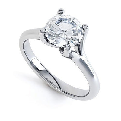 Prong Set Sparkling Wedding Engagement White Gold Diamond Solitaire Ring