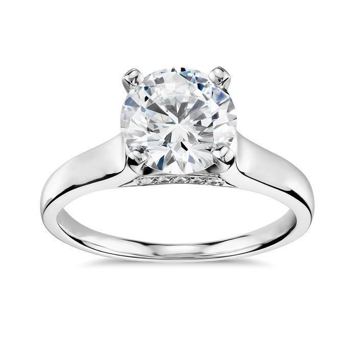 Prong Set Sparkling Lady’s Fancy Wedding Engagement White Gold Diamond Solitaire Ring