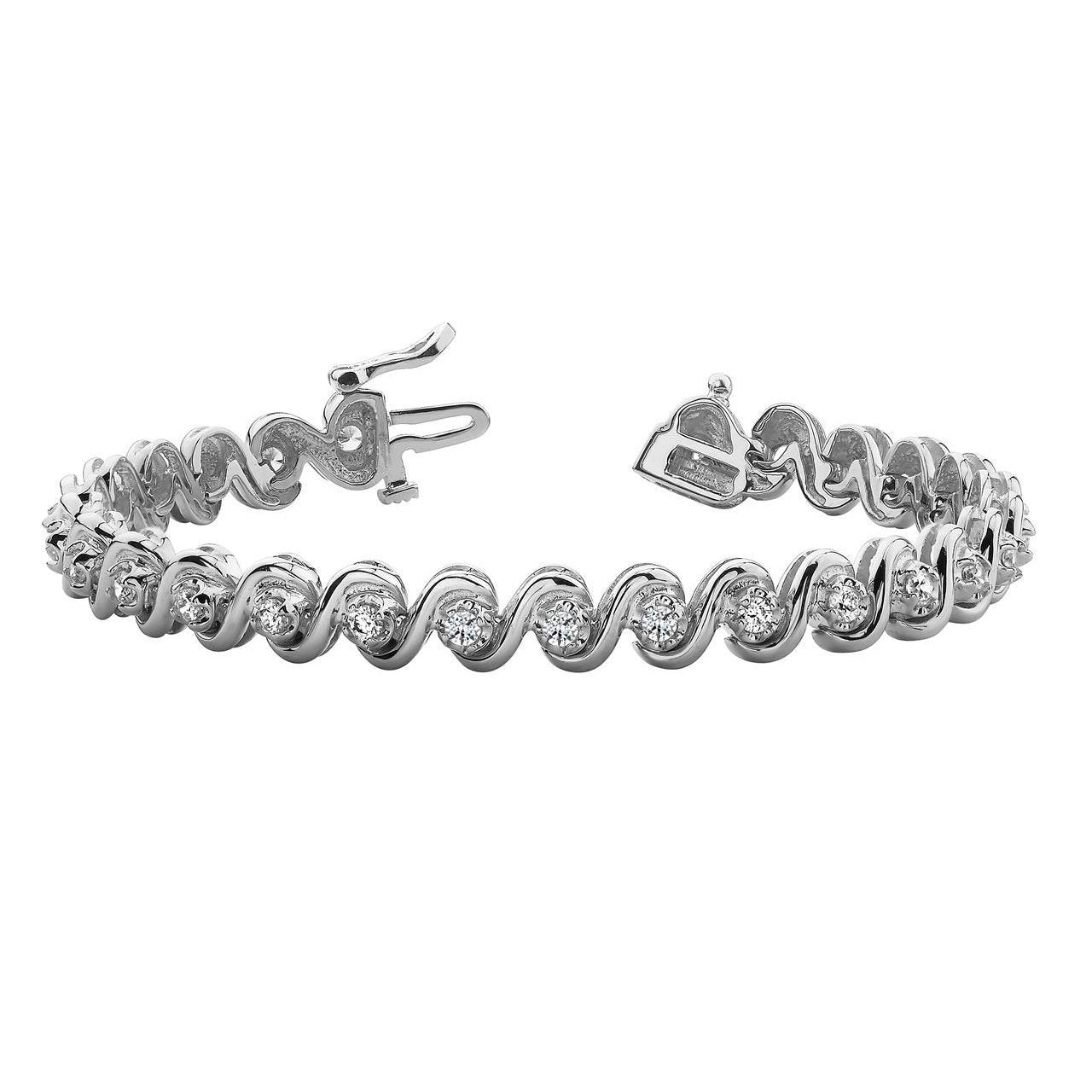 Prong Setting 6 Carats Round Diamond Tennis Bracelet White Gold Tennis Bracelet