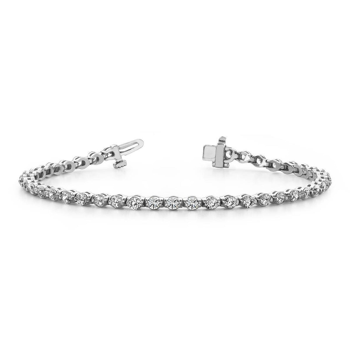 Prong Setting 9.25 Ct Round Cut Diamonds Tennis Bracelet White Gold Tennis Bracelet