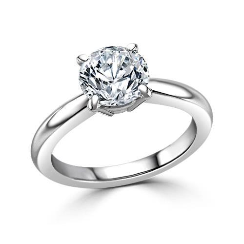 New Design Sparkling Lady’s Solitaire White Gold Diamond Ring