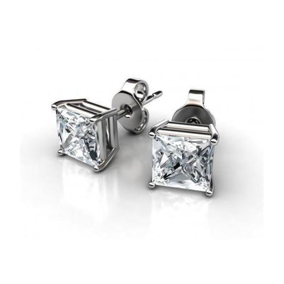 New Fancy Style Princess Cut Diamonds Studs Earrings