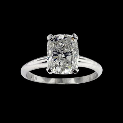Cushion Cut Lady’s Fancy Wedding Engagement White Gold Diamond Solitaire Ring
