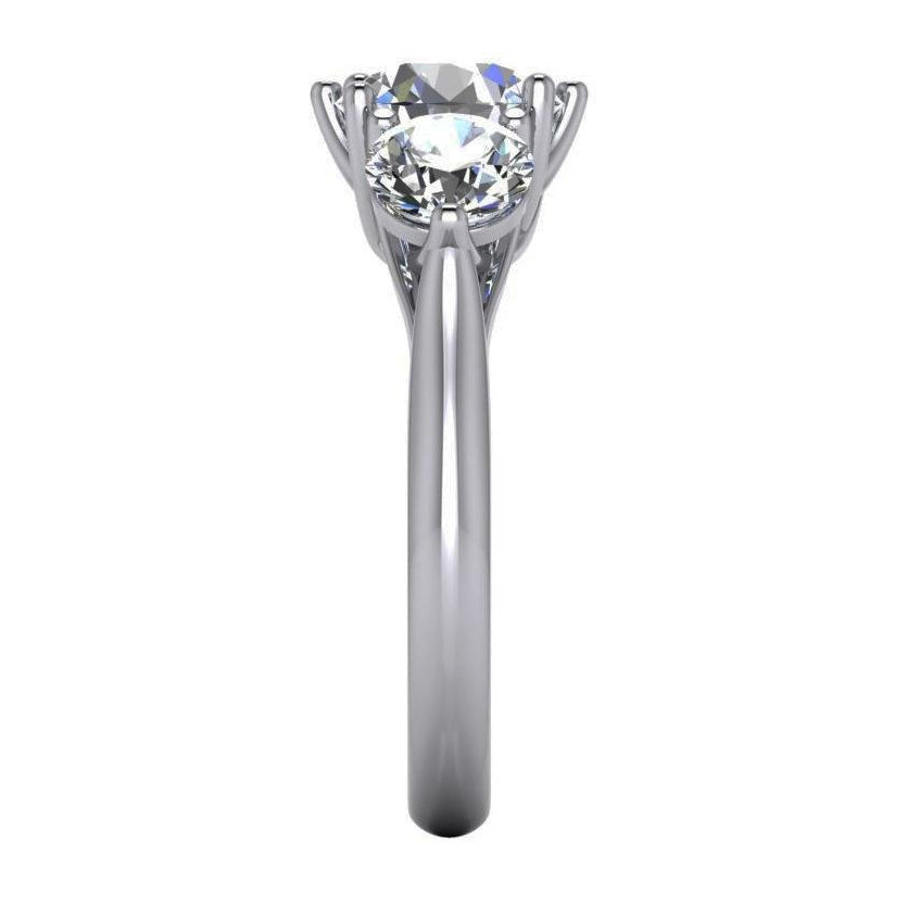 4.51 Carats Round 3 Stone Diamond Engagement Ring