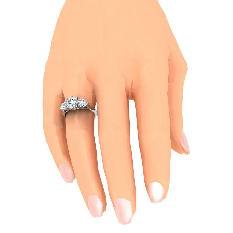 4.51 Carats Round Diamond Engagement Ring Trellis Style