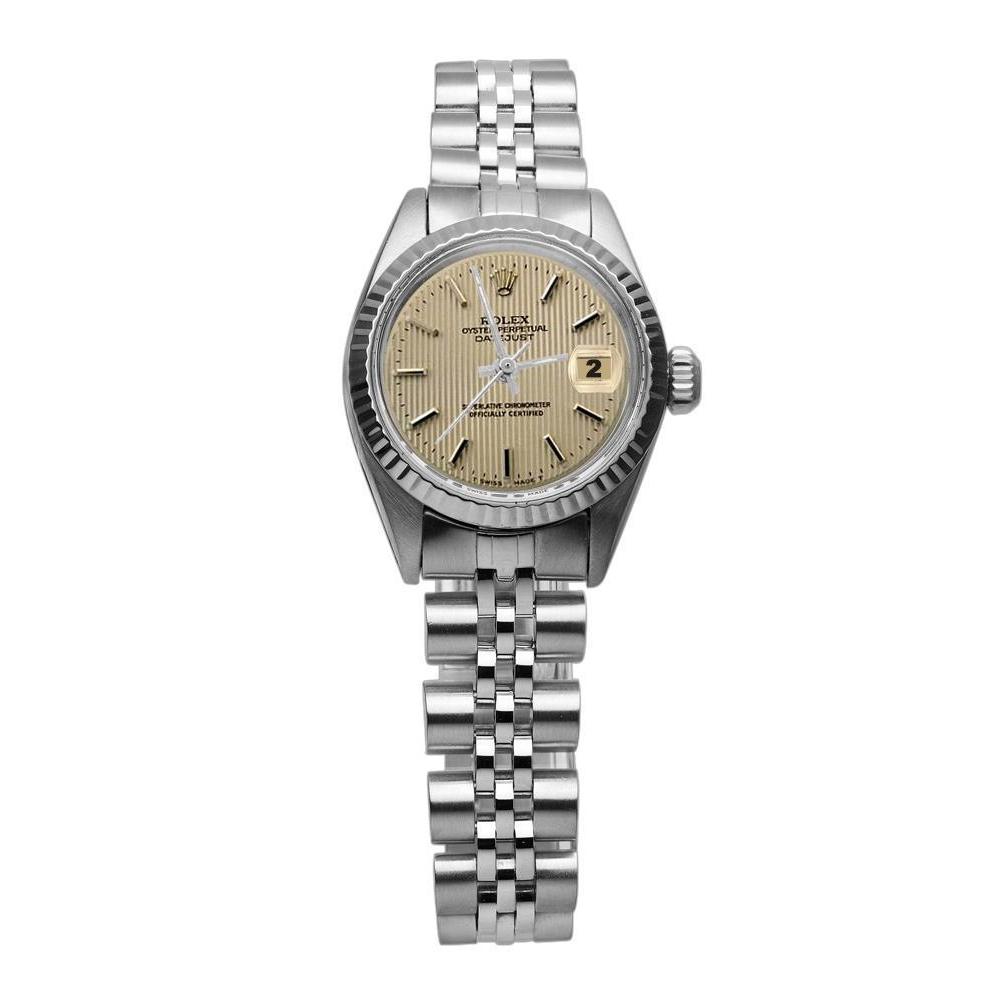 Rolex Datejust Ladies Watch Ss Jubilee Stick Dial Fluted Bezel Rolex