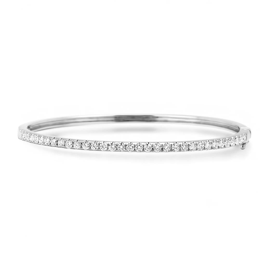 Round Brilliant Cut 3.20 Ct Diamonds Women Bangle Bracelet Gold 14K Bangle