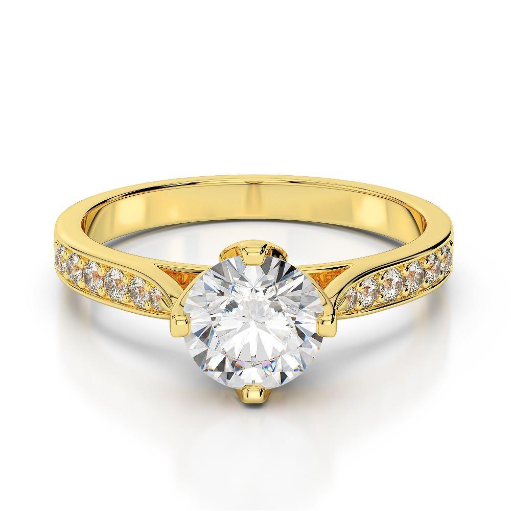 Round Cut 3.50 Ct Sparkling Diamonds Anniversary Ring Yellow Gold Anniversary Ring