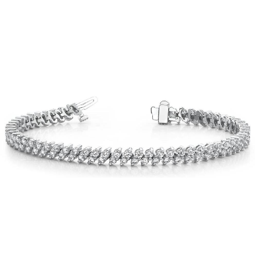natural round diamond 6ct bracelet front view