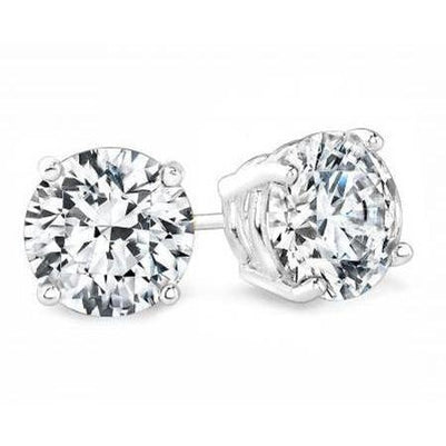 natural round diamond 4.50ct earring front view