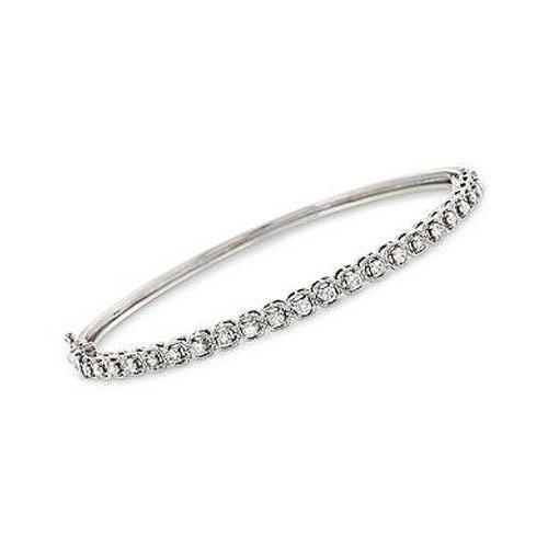 Round Diamond Bangle White Gold Jewelry 3.60 Ct Bangle