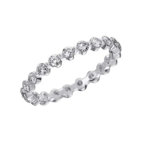 Round Diamond Engagement Band Fine Jewelry 2 Ct 14K White Gold Band