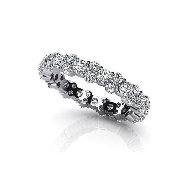 Round Diamond Eternity Band Ring White Gold Jewelry 6 Carats Eternity Band