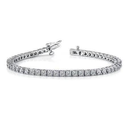 Round Diamond Lady Men Tennis Bracelet Solid Gold 14K 9.20 Carats Tennis Bracelet
