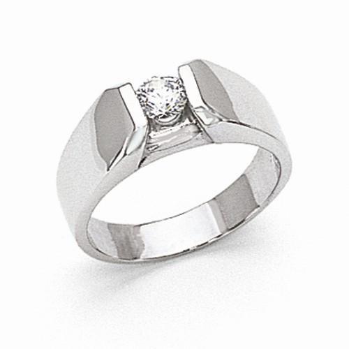 Fancy Lady’s Sparkling Vintage Style White Gold Diamond Solitaire Ring