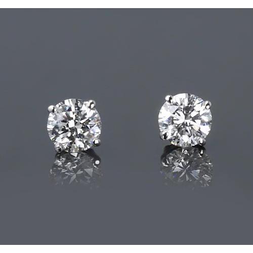 natural round diamond 1.50ct earring front view