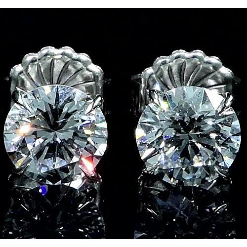 Fancy Princess Cut High Quality Unique Stud Earrings White Gold Diamond