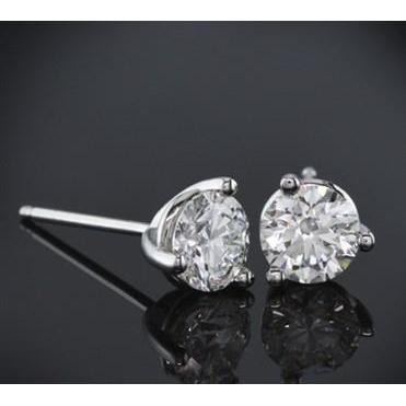 natural round diamond 1.30ct earring front view