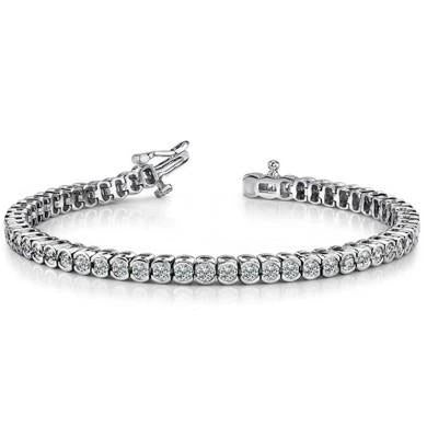 Round Diamond Tennis Bracelet White Gold Jewelry 9 Carats Tennis Bracelet