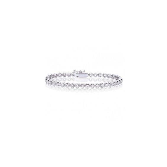 Round Diamond Tennis Bracelet White Solid Gold 10K 7 Carats