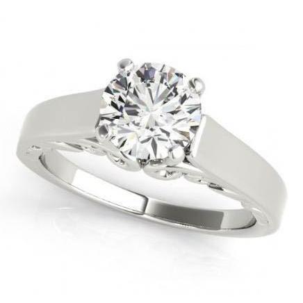Lady’s Silver Colour Sparkling Unique Solitaire White Gold Diamond Ring
