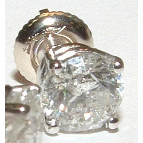natural round diamond 3ct earring front view