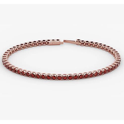 LAdies FAncy Ruby Tennis Bracelet Rose Gold Jewelry New Gemstone Bracelet
