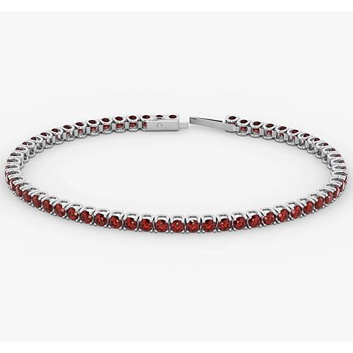 New Stylish Ruby Tennis Bracelet White Gold Jewelry New Gemstone Bracelet