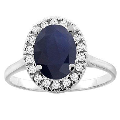 Sapphire And Diamonds New Ring White Gold Gemstone Ring
