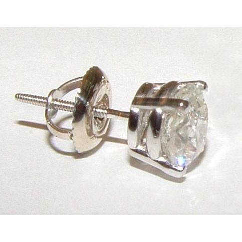 Single 1.50 Carat Diamond Stud Men Earring Gold White Single Stud