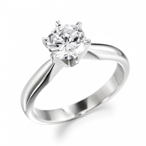 Six Prong Set New High Quality Wedding Solitaire White Gold Diamond Anniversary Ring