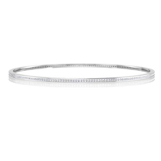 Small Round Brilliant Cut 3.80 Ct Diamonds Bangle Bracelet White Gold Bangle