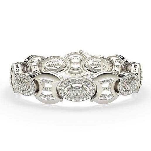 Small Round Diamonds 11.50 Carats F/G Vs2/Si Mens Bracelet Wg 14K Mens Bracelet