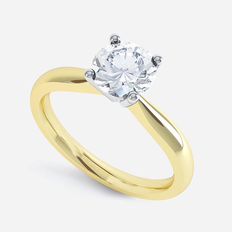 Yellow Lady’s Fancy Wedding Engagement White Gold Diamond Solitaire Ring
