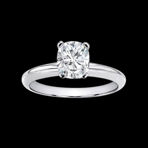 Fancy Unique Engagement White Gold Diamond Solitaire Ring
