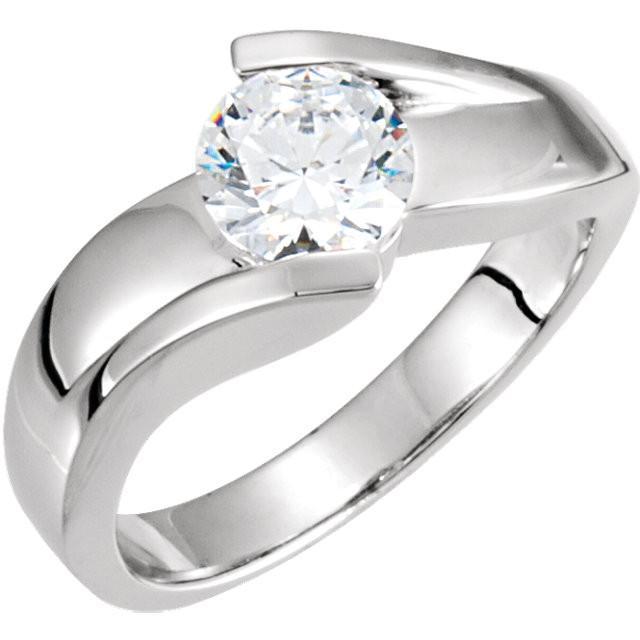 natural round diamond 1ct ring front view